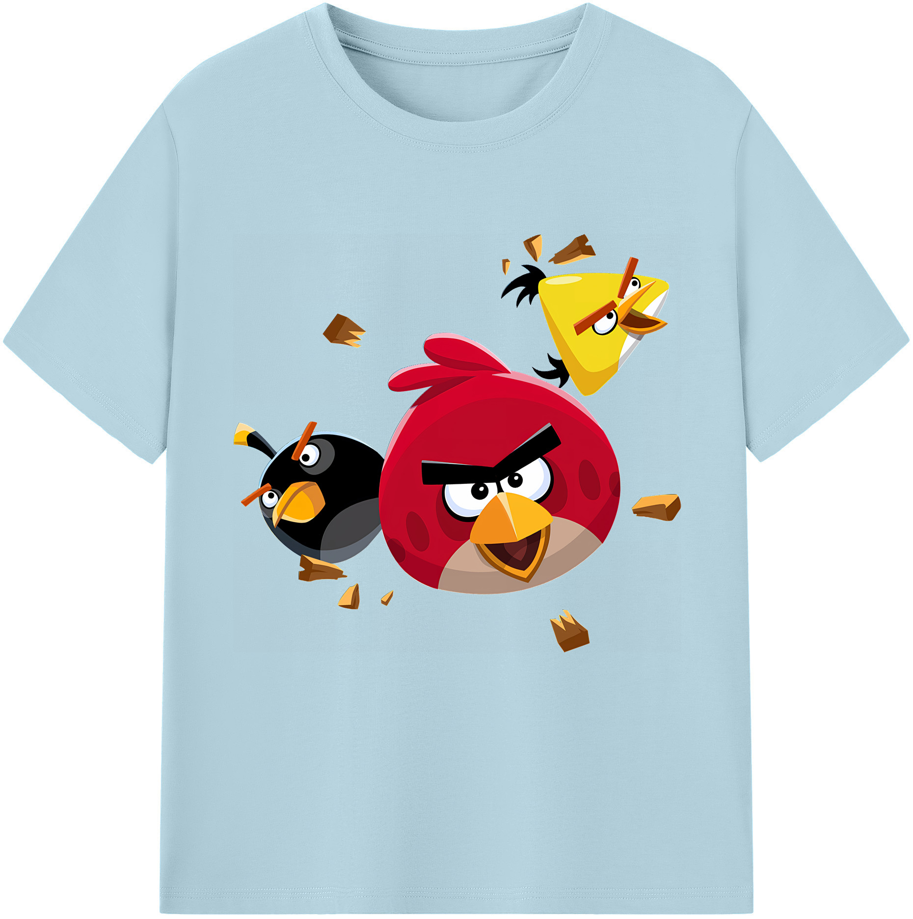 （画像用） Angry Birds アングリーバード 綿100％半袖Tシャツ（フロントプリント）